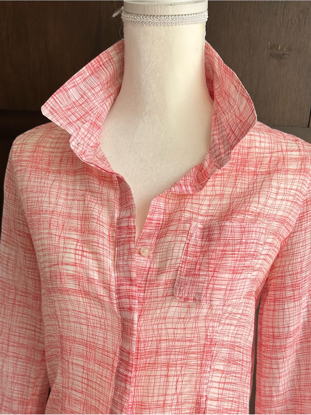 Halogen Pink Crosshatch Button-Down Shirt